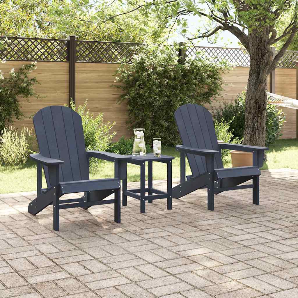 Garden Chair 3 pcs Navy Polyethylene