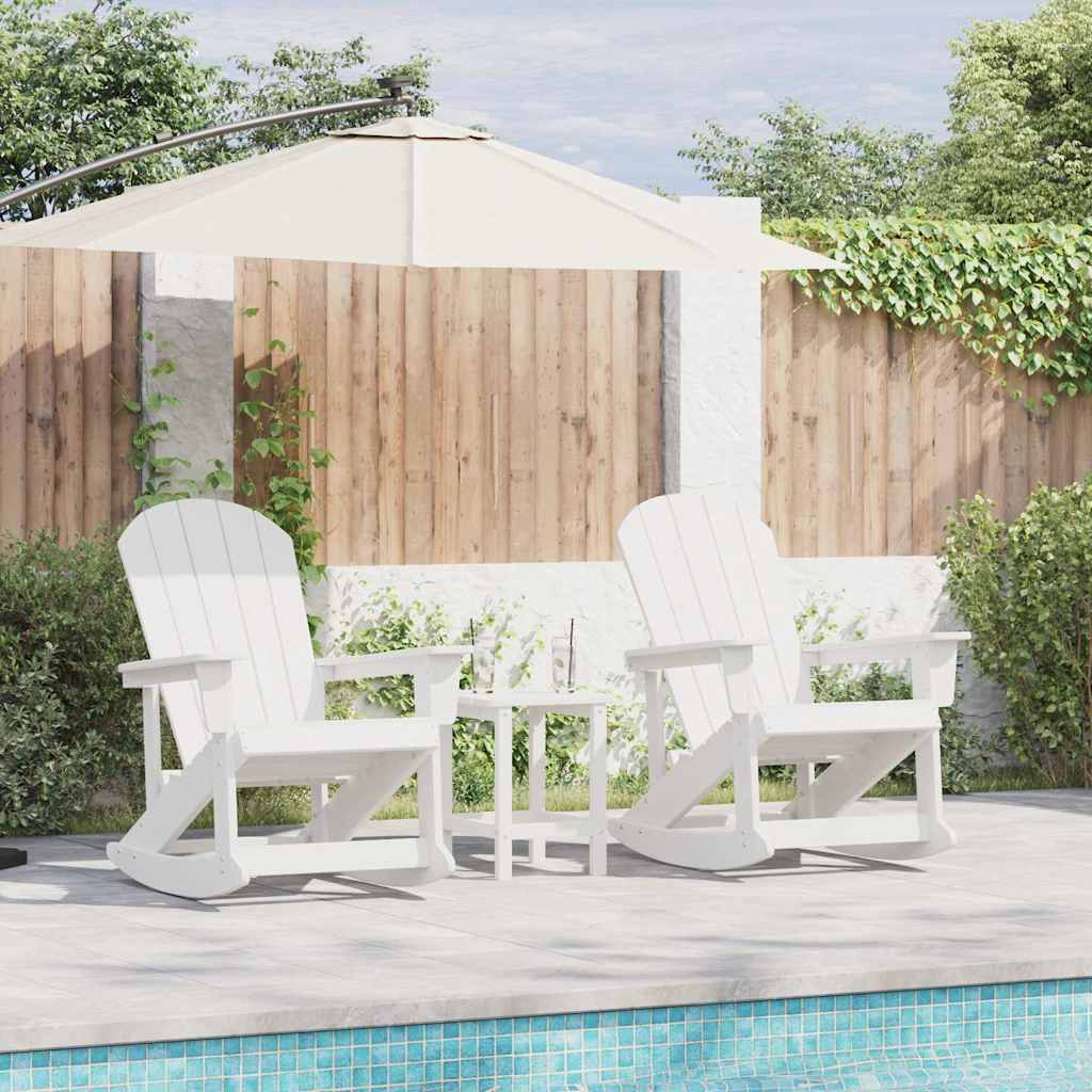 Adirondack Rocking Chairs 2 pcs White HDPE