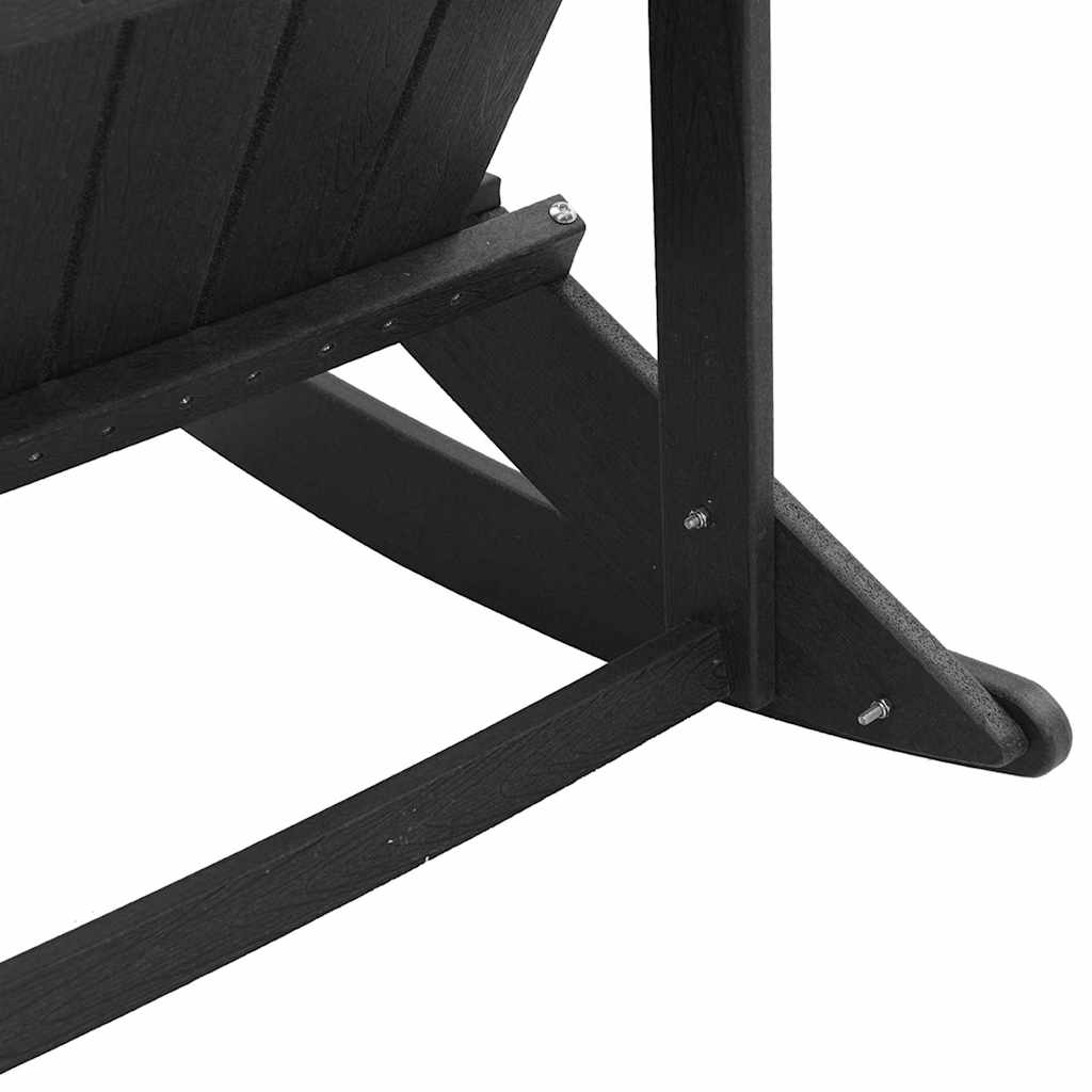Adirondack Rocking Chairs 2 pcs Black HDPE