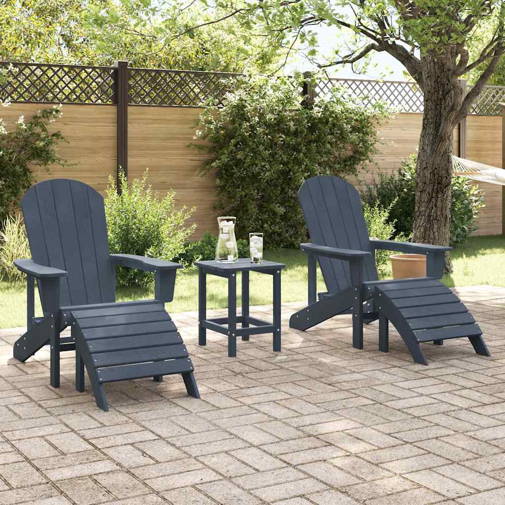 Garden Chair 2 pcs Navy 83 x 74 x 92 cm Polyethylene