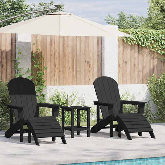 Garden Chair 2 pcs Black Polyethylene