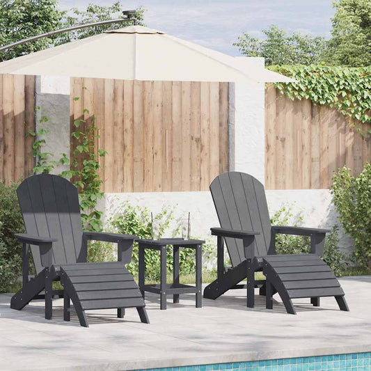 Garden Chair 2 pcs Light Grey Polyethylene