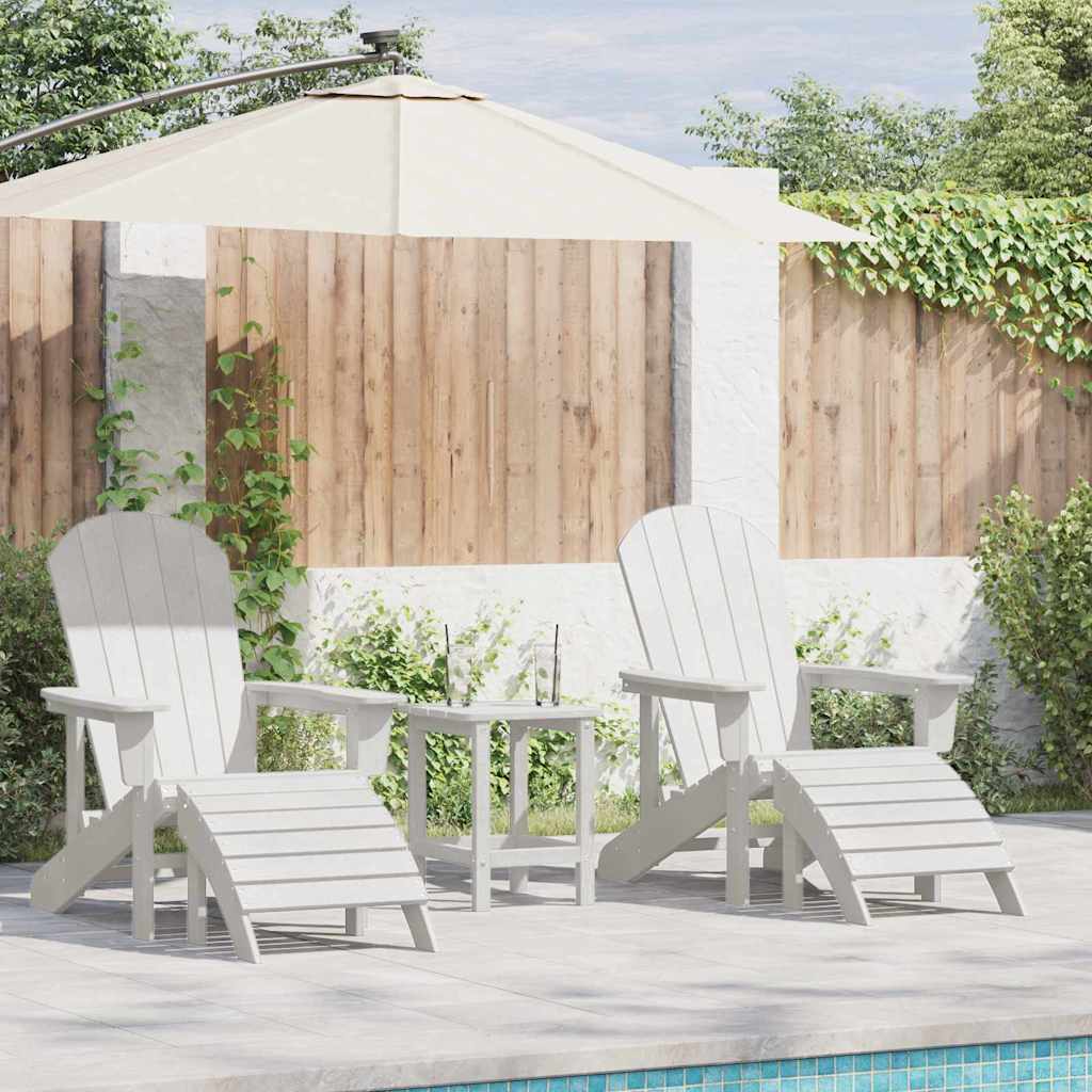 Garden Chair 3 pcs White Polyethylene