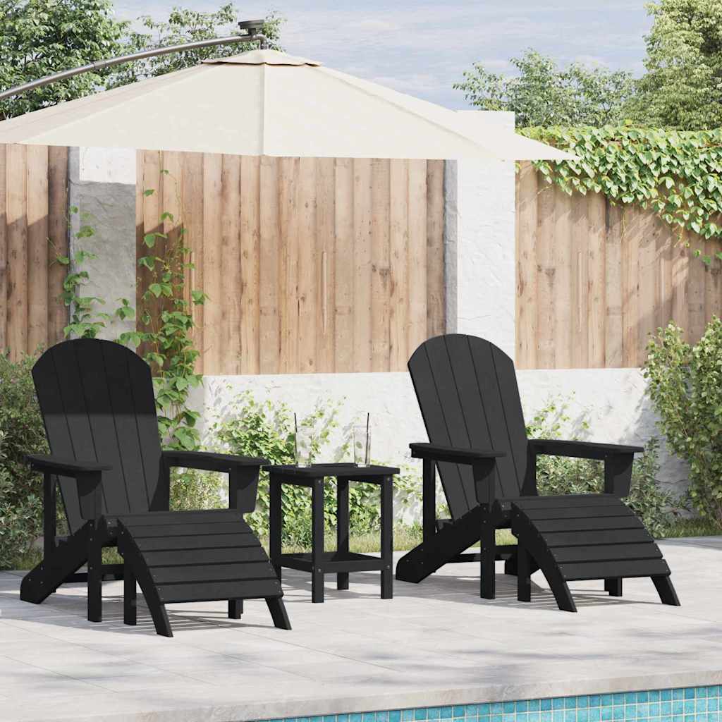 Garden Chair 3 pcs Black Polyethylene