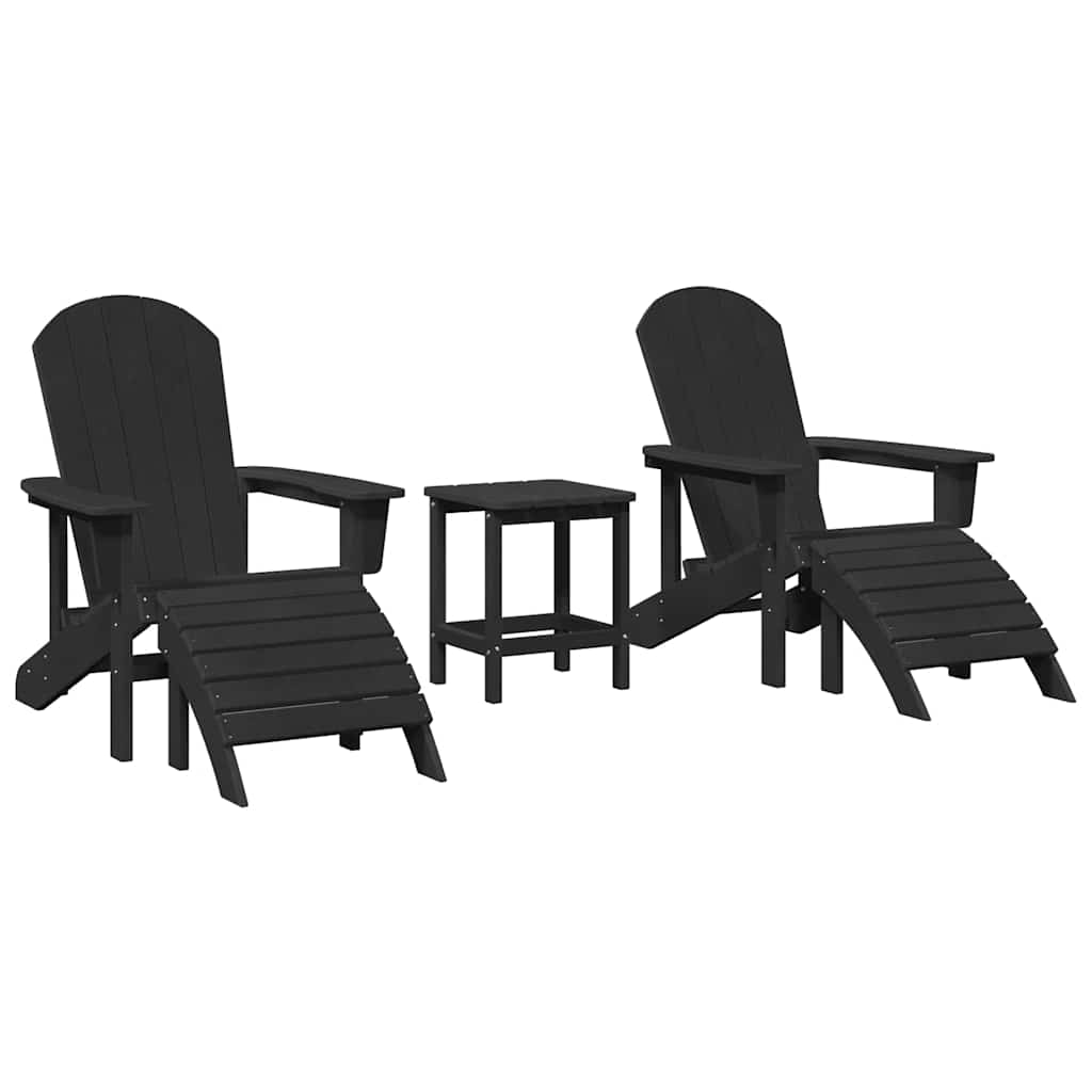 Garden Chair 3 pcs Black Polyethylene