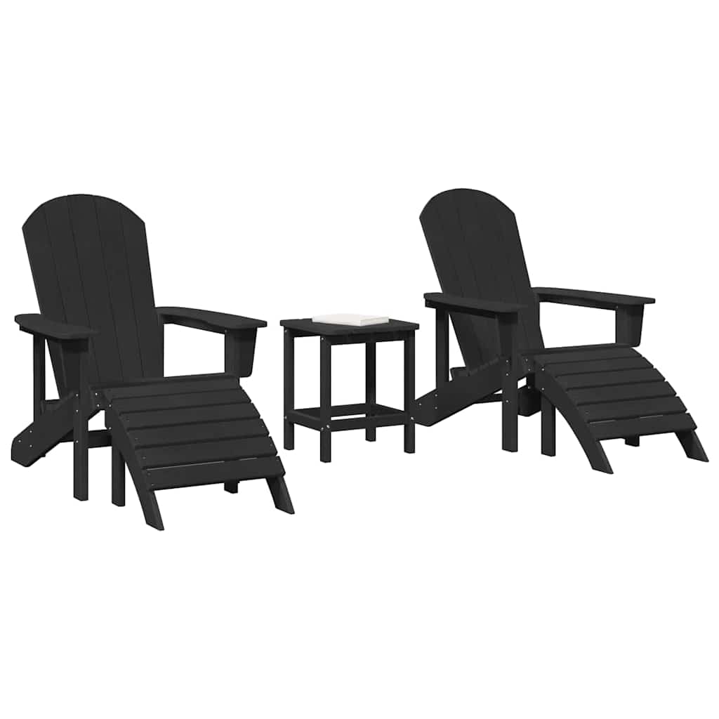 Garden Chair 3 pcs Black Polyethylene