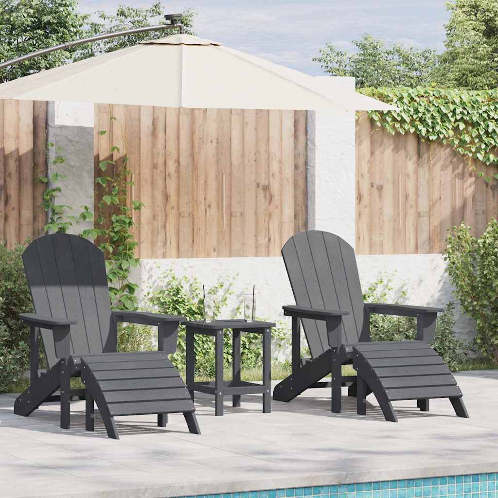 Garden Chair 3 pcs Light Grey Polyethylene