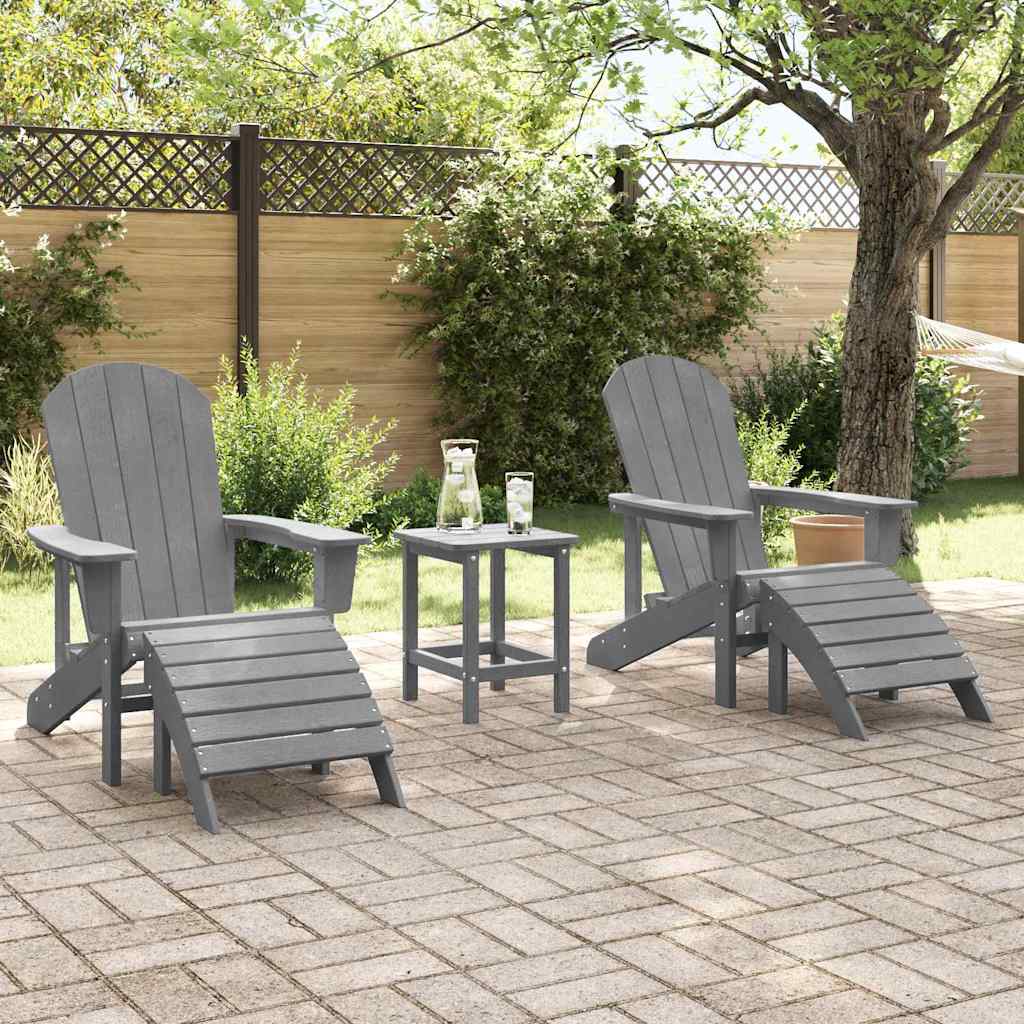 Garden Chair 3 pcs Light Grey Polyethylene