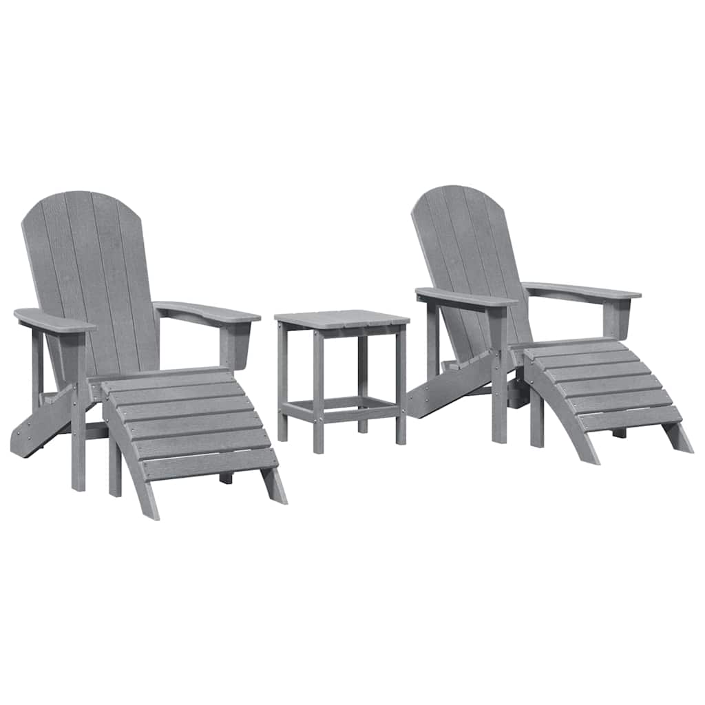 Garden Chair 3 pcs Light Grey Polyethylene