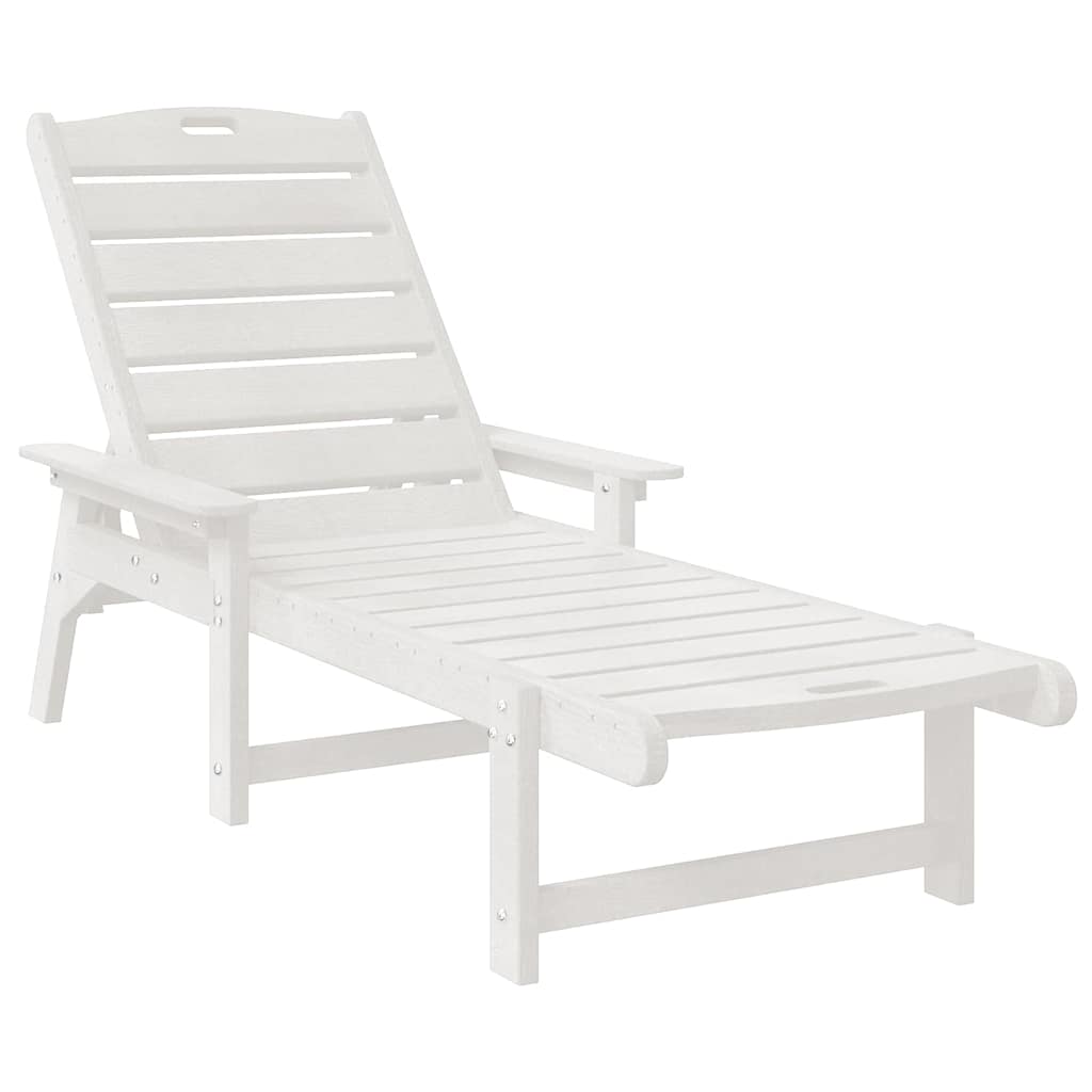 Sun Lounger Reclining 3 pcs White Polyethylene