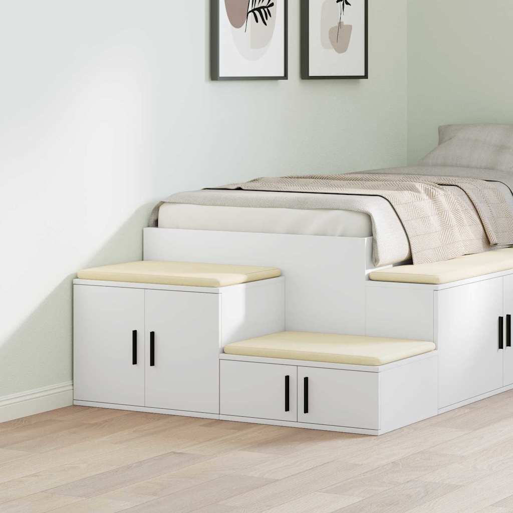 Storage Cabinet 2 pcs White 127 x 41 x 40 cm Engineered Wood