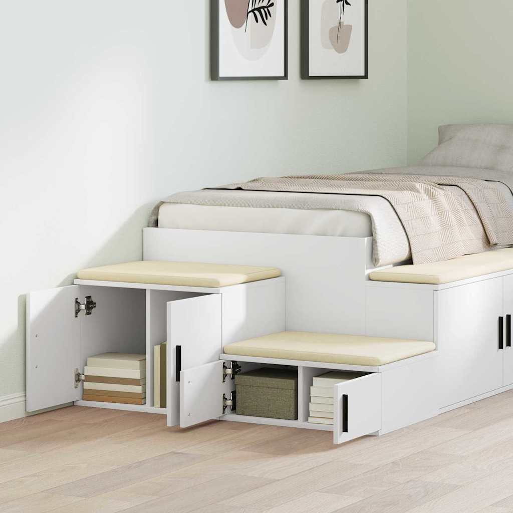 Storage Cabinet 2 pcs White 127 x 41 x 40 cm Engineered Wood