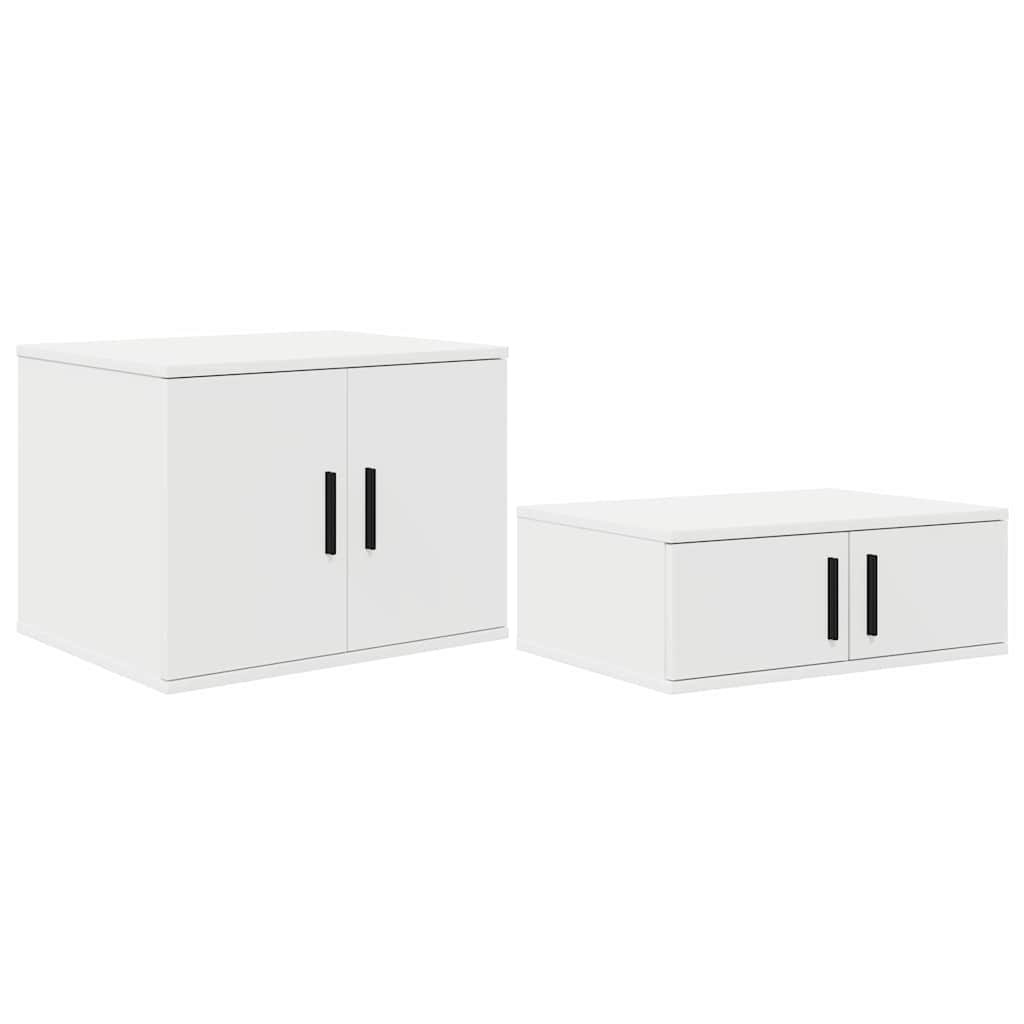 Storage Cabinet 2 pcs White 127 x 41 x 40 cm Engineered Wood