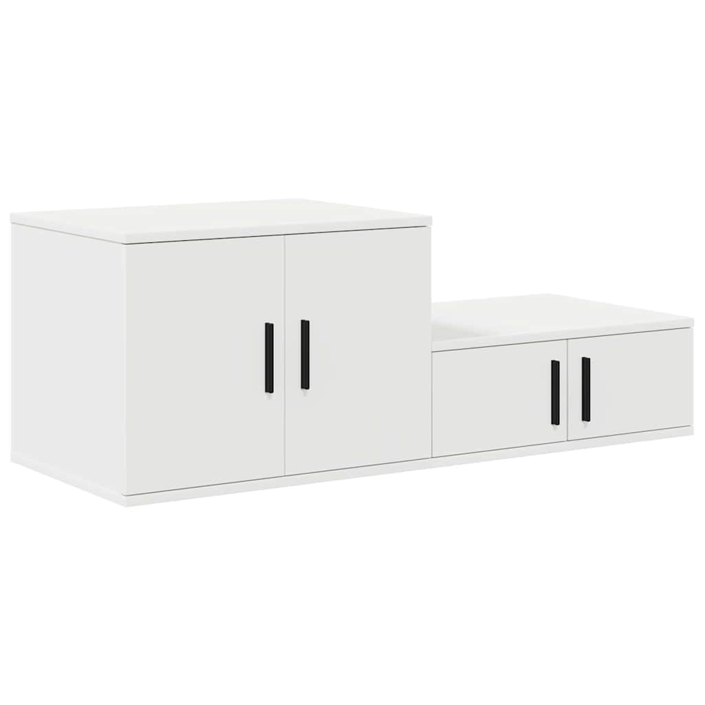 Storage Cabinet 2 pcs White 127 x 41 x 40 cm Engineered Wood
