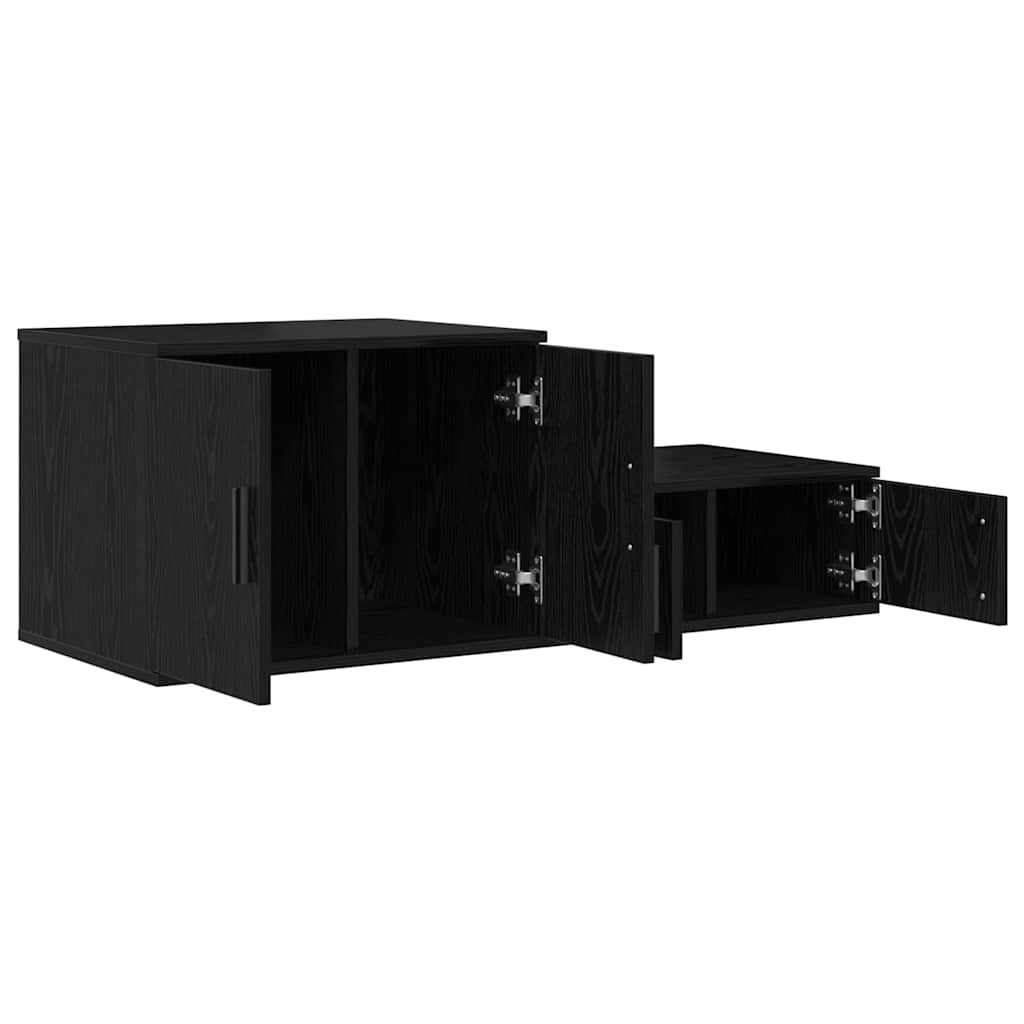 Storage Cabinet 2 pcs Black Oak 127 x 41 x 40 cm