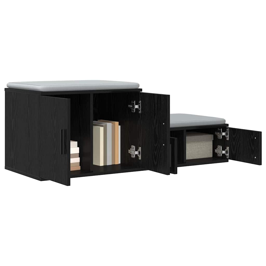 Storage Cabinet 2 pcs Black Oak 127 x 41 x 40 cm
