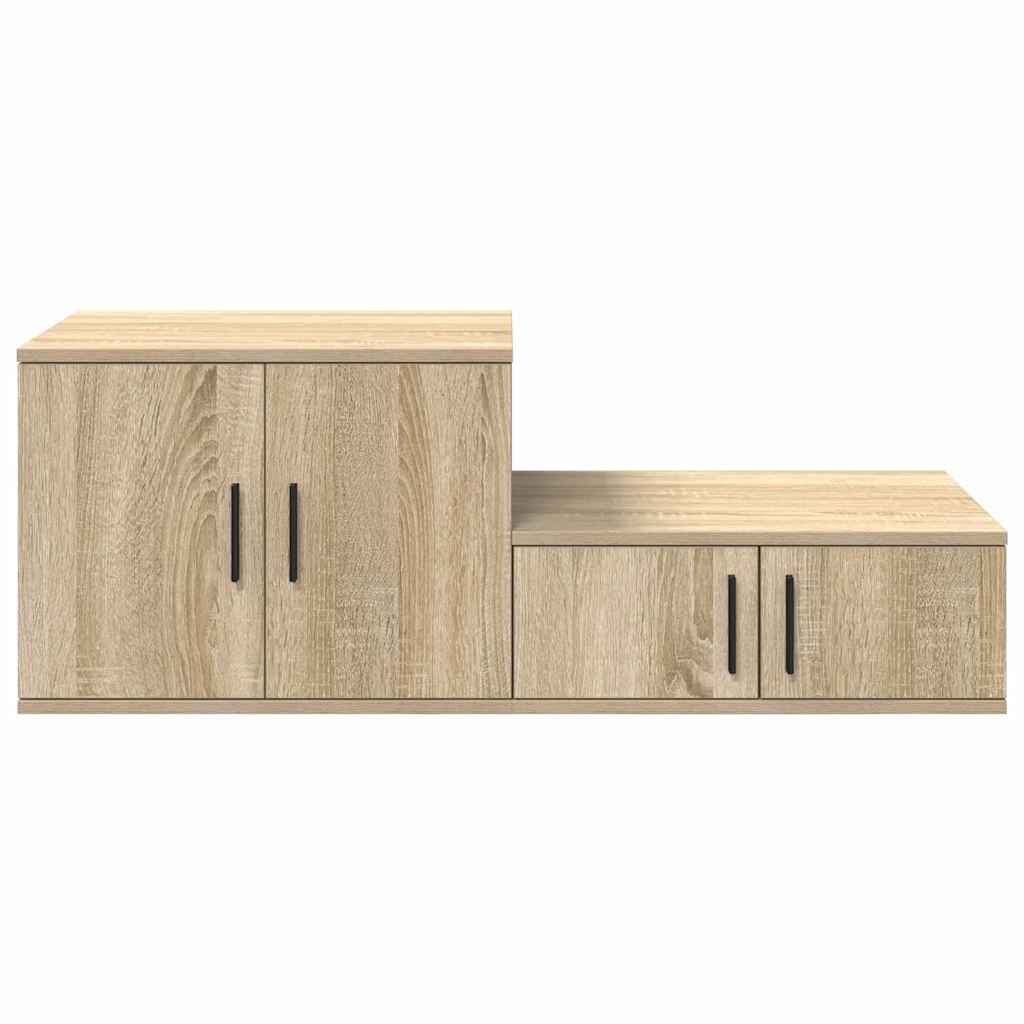 Storage Cabinet 2 pcs Sonoma Oak 127 x 41 x 40 cm