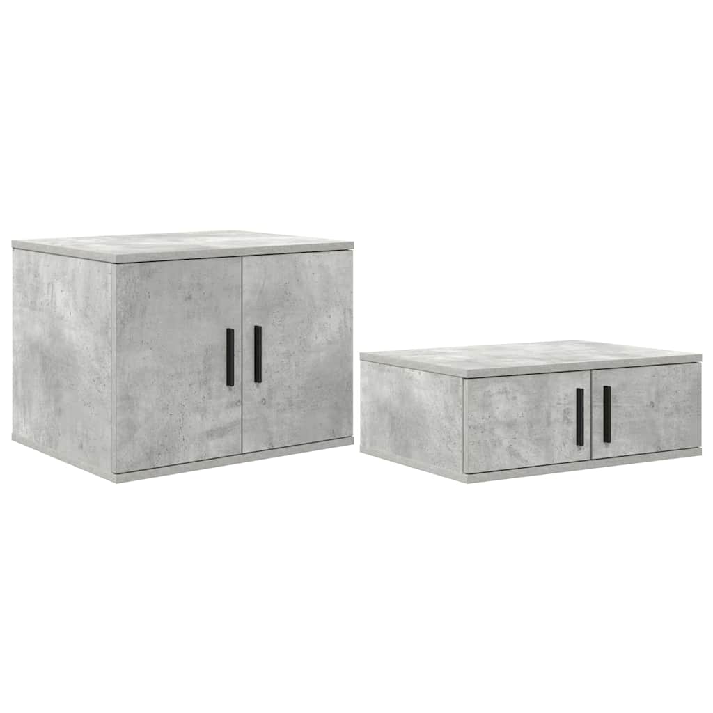Storage Cabinet 2 pcs Concrete Grey 127 x 41 x 40 cm