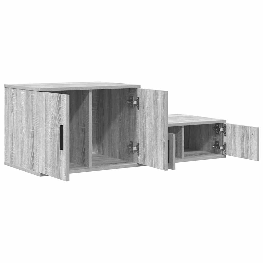 Storage Cabinet 2 pcs Grey Sonoma 127 x 41 x 40 cm