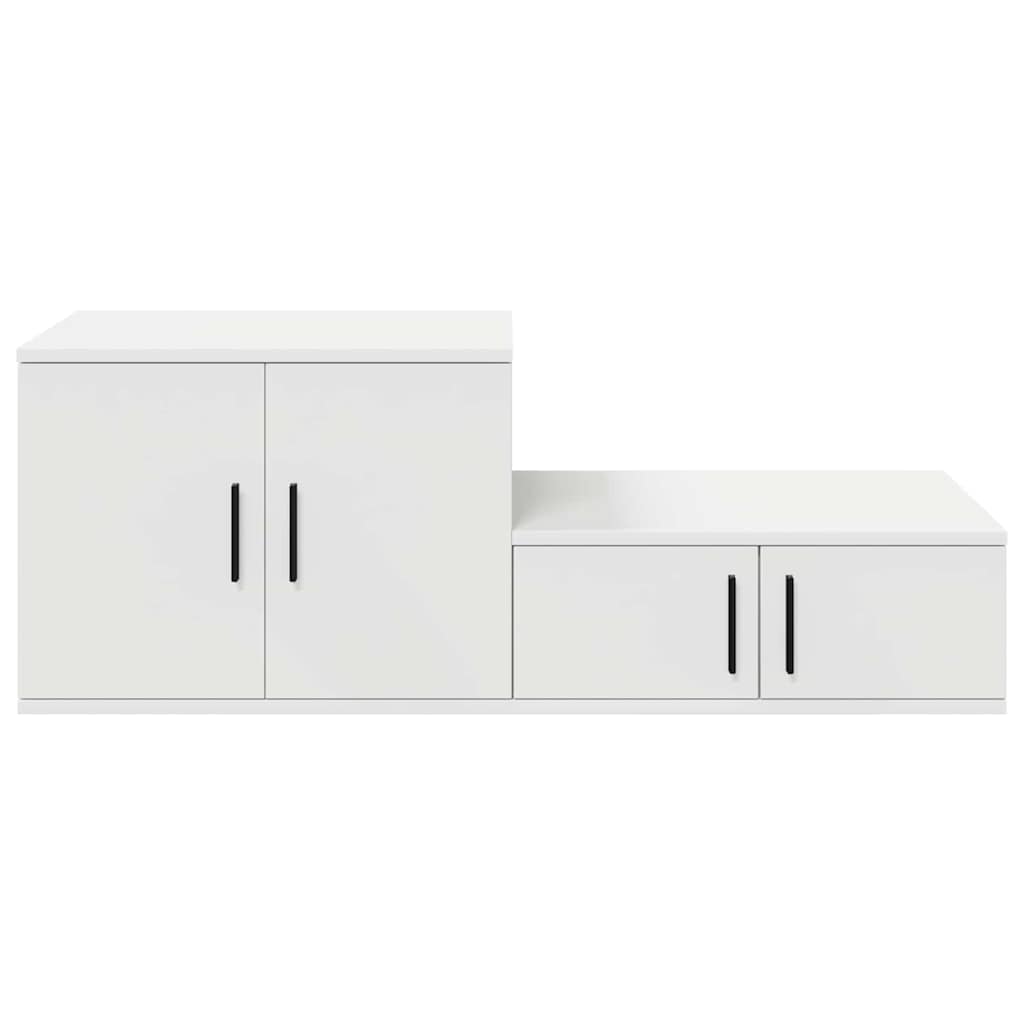 Storage Cabinet 2 pcs White 118 x 41 x 40 cm Engineered Wood