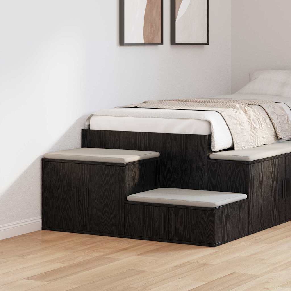 Storage Cabinet 2 pcs Black Oak 118 x 41 x 40 cm