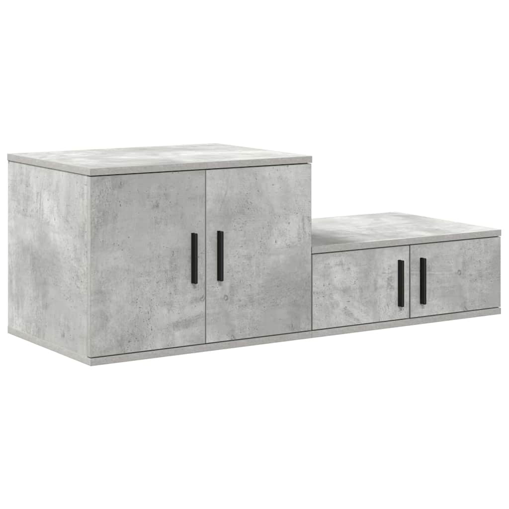 Storage Cabinet 2 pcs Concrete Grey 118 x 41 x 40 cm