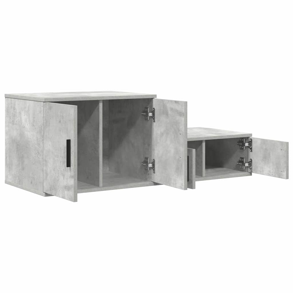 Storage Cabinet 2 pcs Concrete Grey 118 x 41 x 40 cm