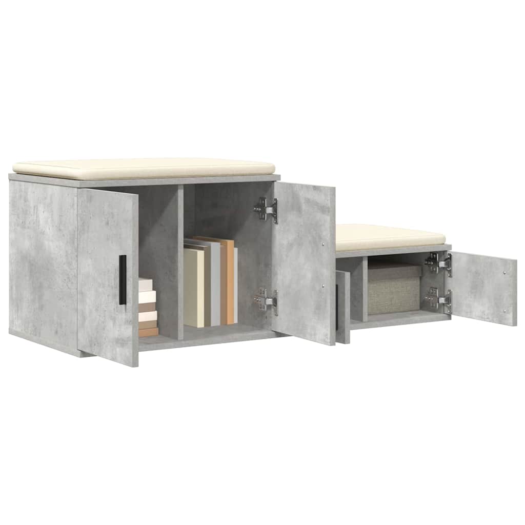 Storage Cabinet 2 pcs Concrete Grey 118 x 41 x 40 cm
