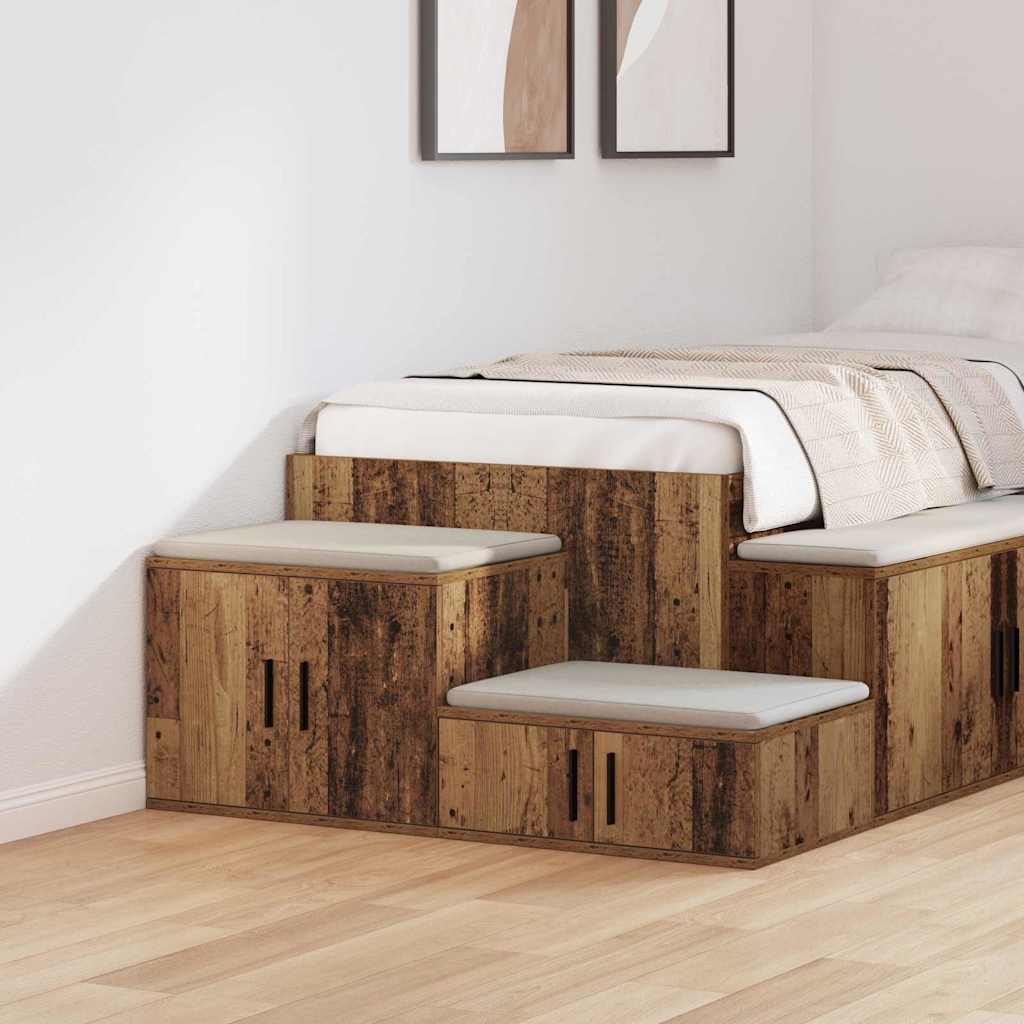 Storage Cabinet 2 pcs Old Wood 118 x 41 x 40 cm Engineered Wood