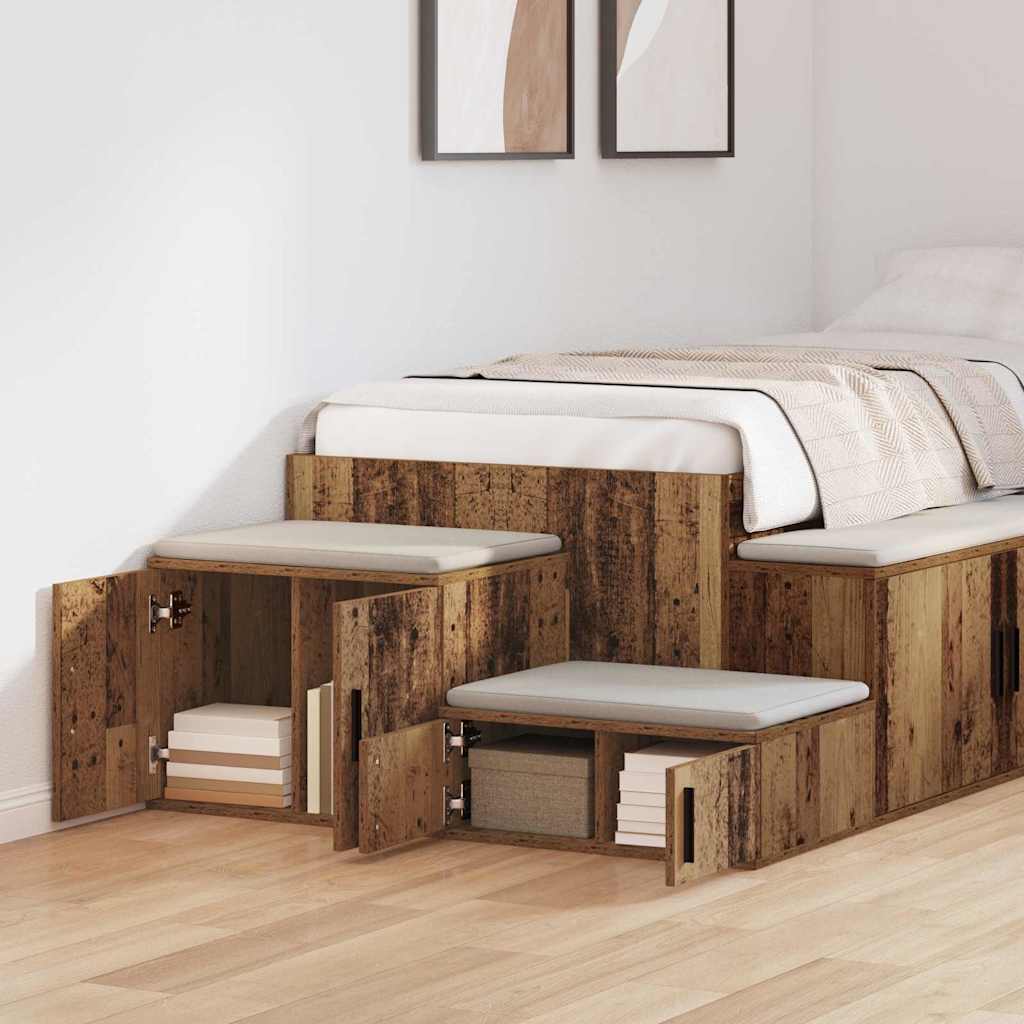 Storage Cabinet 2 pcs Old Wood 118 x 41 x 40 cm Engineered Wood