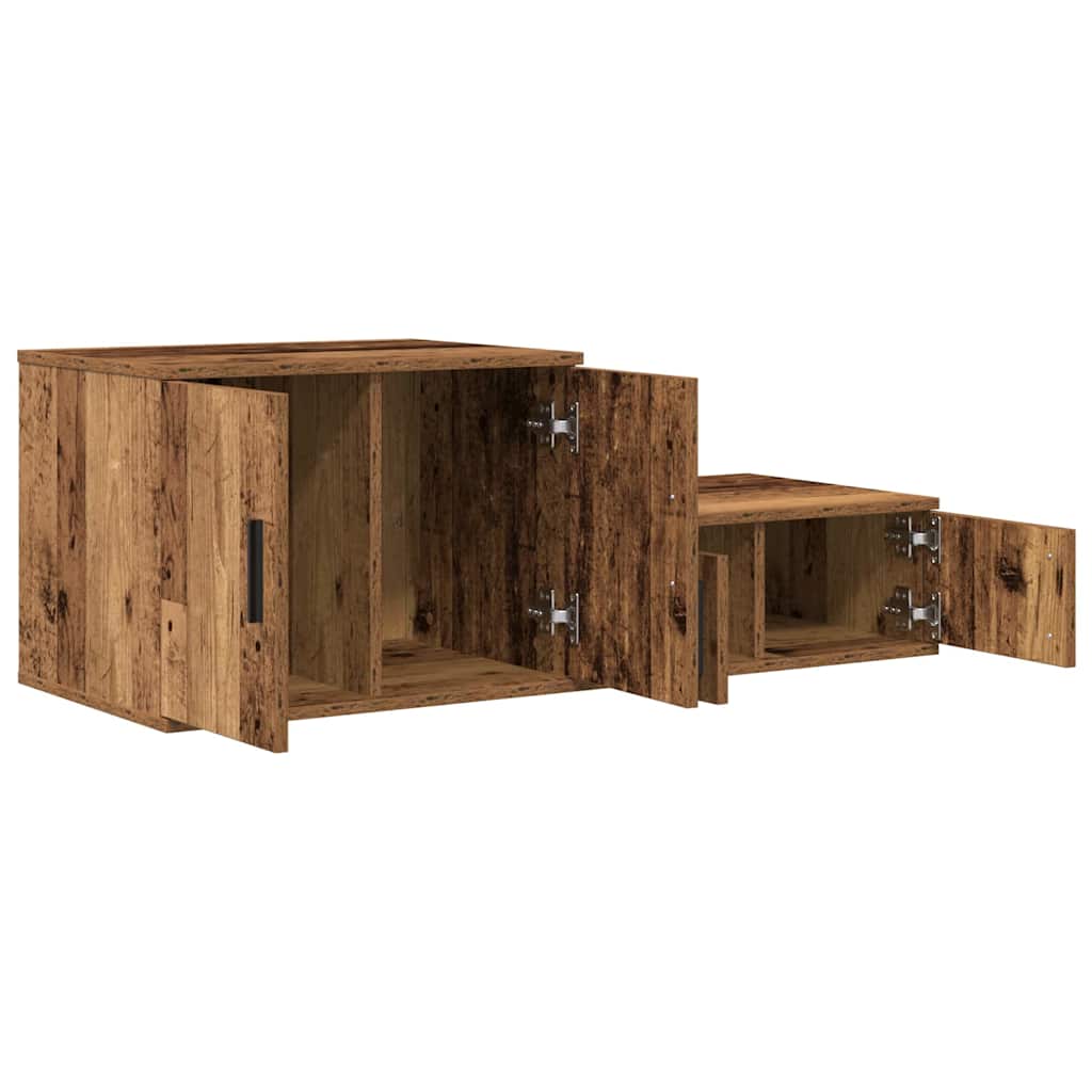 Storage Cabinet 2 pcs Old Wood 118 x 41 x 40 cm Engineered Wood
