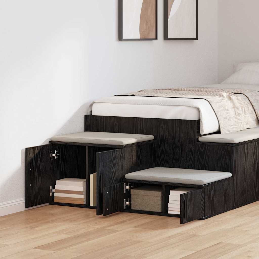 Storage Cabinet 2 pcs Black Oak 108 x 41 x 40 cm