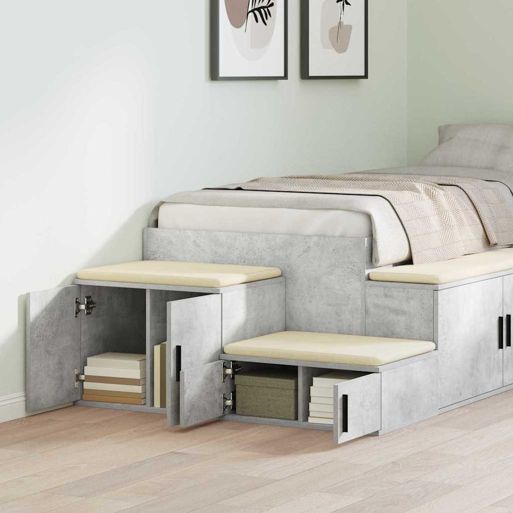 Storage Cabinet 2 pcs Concrete Grey 103 x 41 x 40 cm
