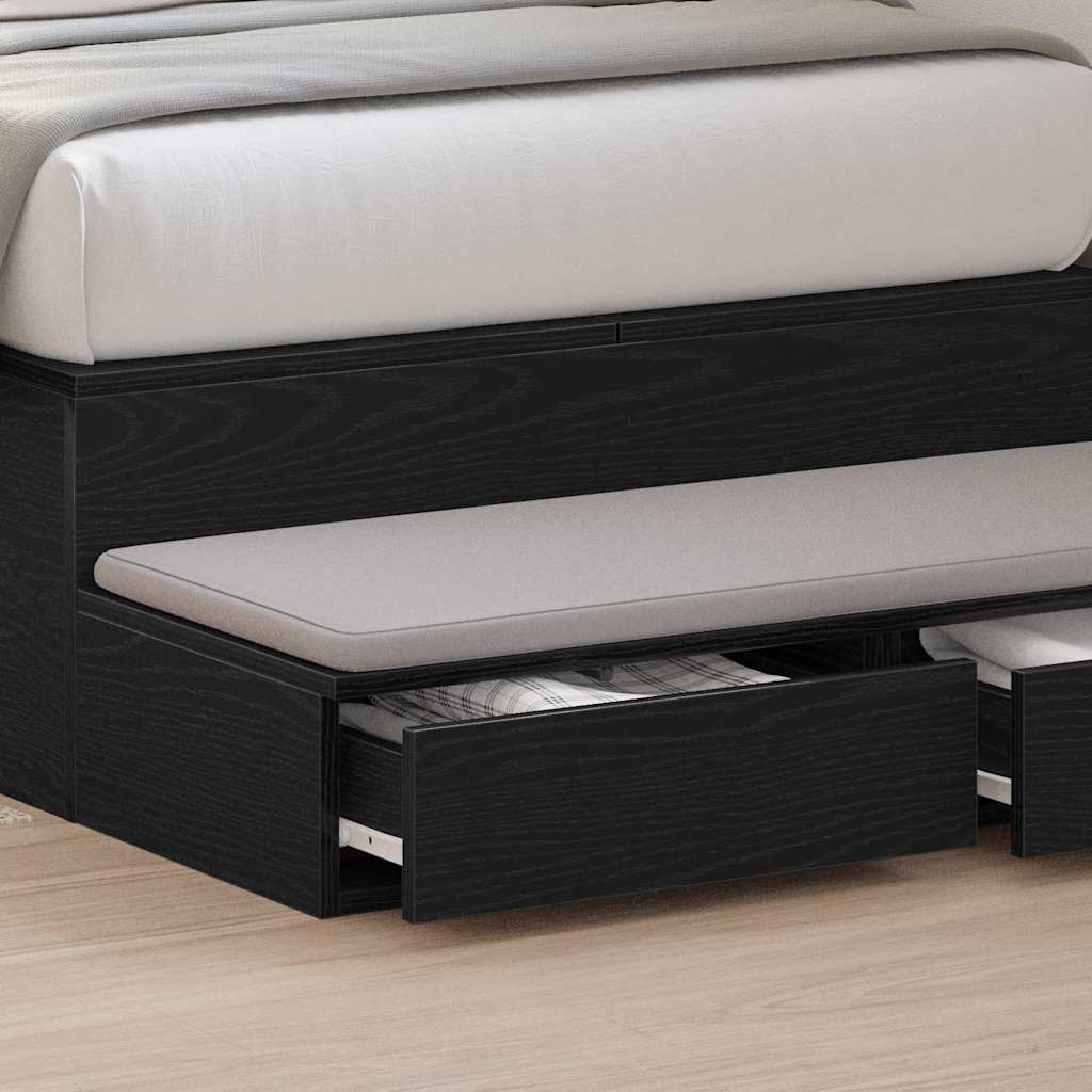 Bed Drawers Black Oak 100 x 36.5 x 16.5 cm Engineered Wood
