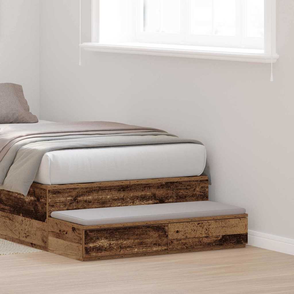 Bed Drawers Old Wood 100 x 36.5 x 16.5 cm Engineered Wood