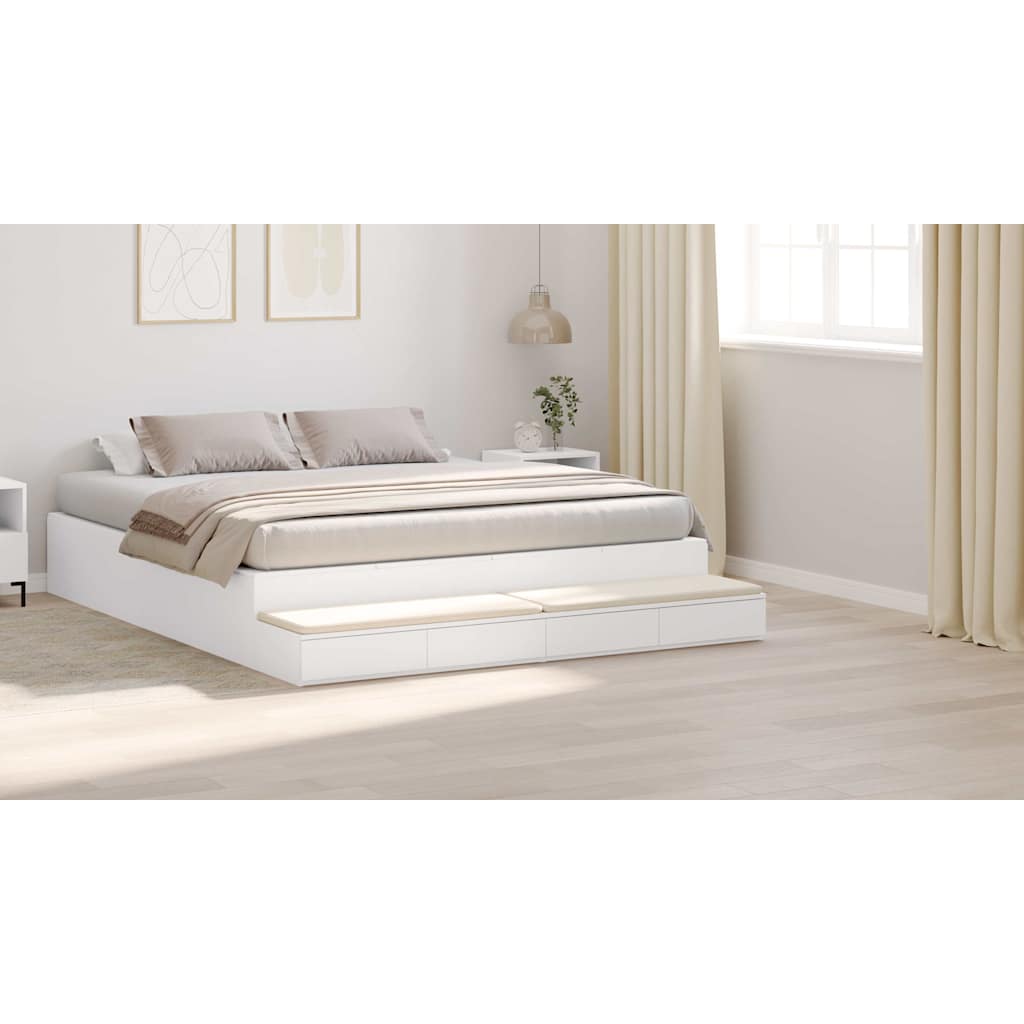 Bed Drawers White 200 x 36.5 x 16.5 cm Engineered Wood