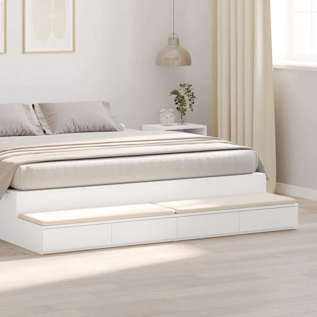Bed Drawers White 200 x 36.5 x 16.5 cm Engineered Wood
