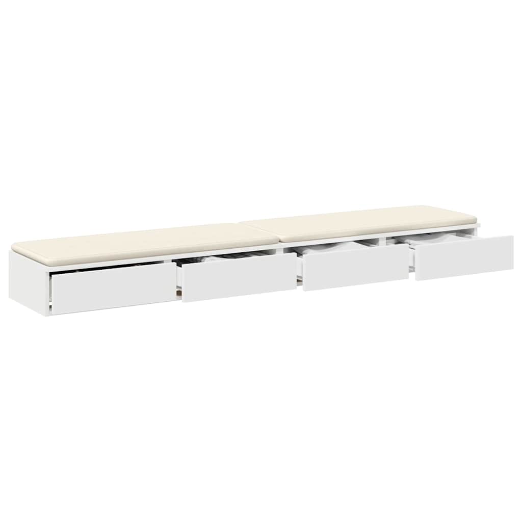 Bed Drawers White 200 x 36.5 x 16.5 cm Engineered Wood