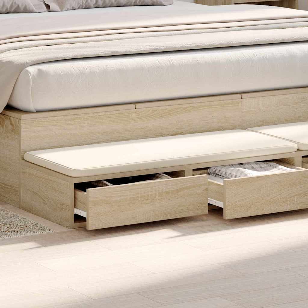 Bed Drawers Sonoma Oak 200 x 36.5 x 16.5 cm Engineered Wood