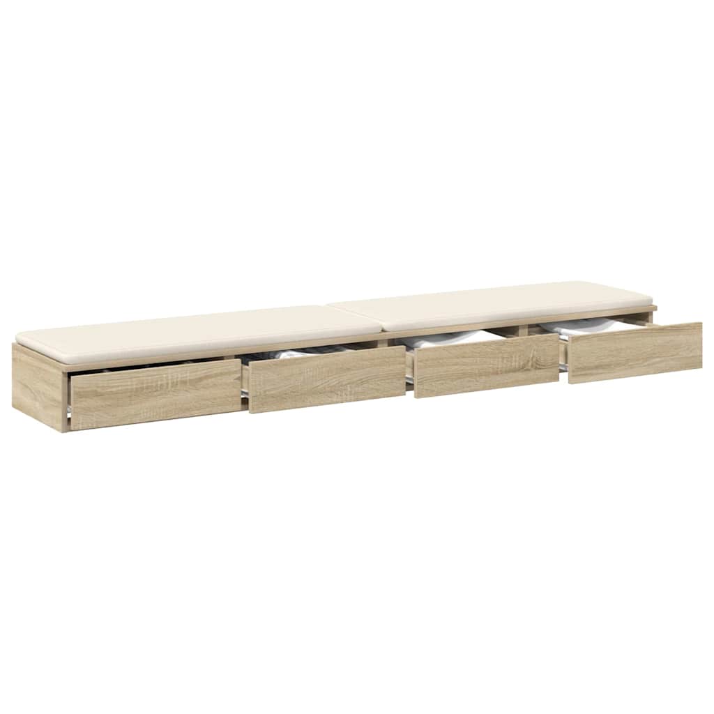 Bed Drawers Sonoma Oak 200 x 36.5 x 16.5 cm Engineered Wood