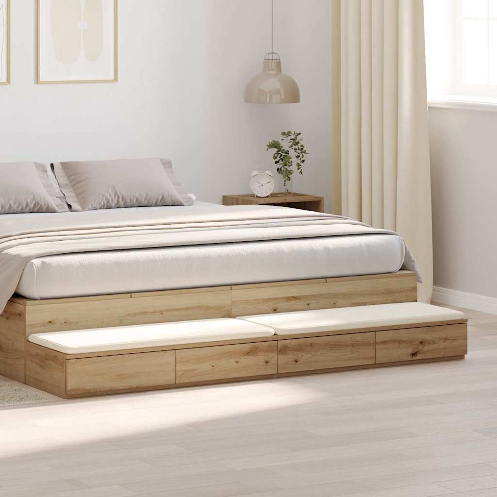 Bed Drawers Artisan Oak 200 x 36.5 x 16.5 cm Engineered Wood