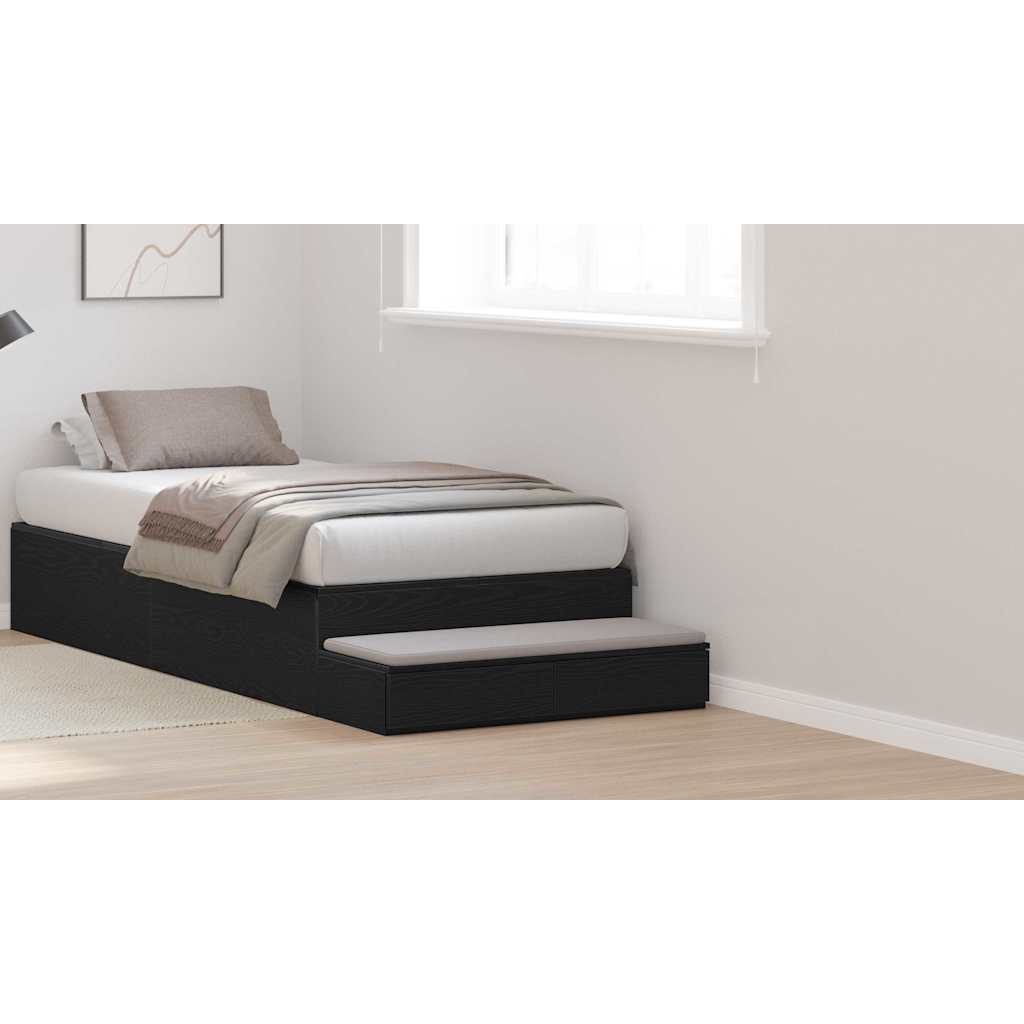 Bed Drawers Black Oak 90 x 36.5 x 16.5 cm Engineered Wood