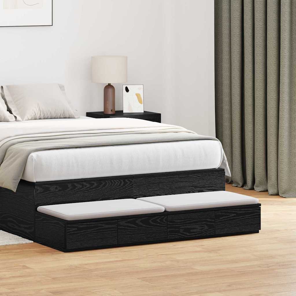 Bed Drawers Black Oak 120 x 36.5 x 16.5 cm Engineered Wood
