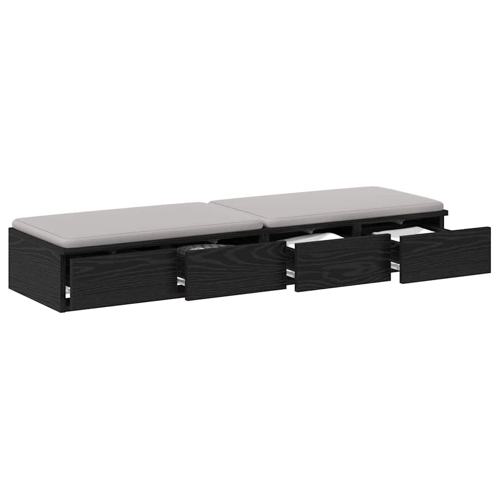Bed Drawers Black Oak 120 x 36.5 x 16.5 cm Engineered Wood