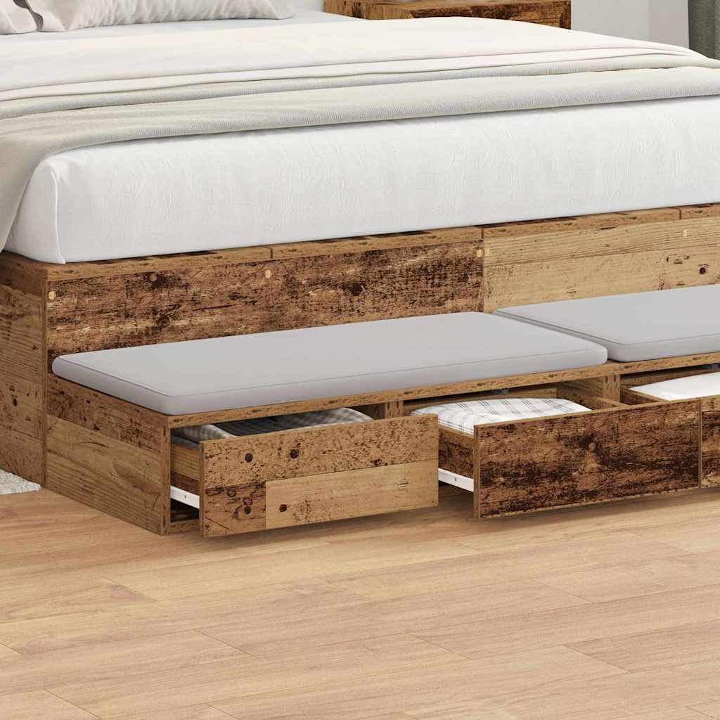 Bed Drawers Old Wood 120 x 36.5 x 16.5 cm Engineered Wood