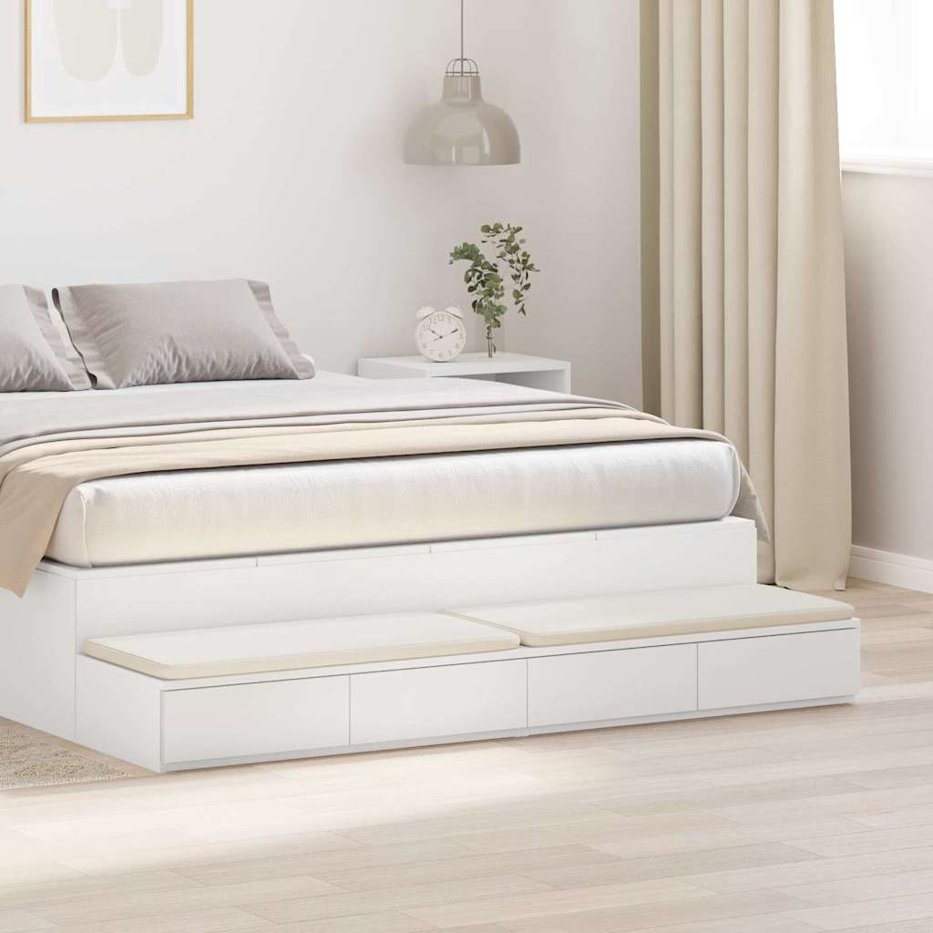 Bed Drawers White 140 x 36.5 x 16.5 cm Engineered Wood