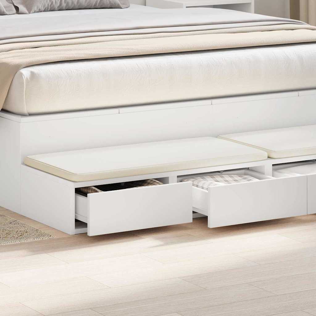 Bed Drawers White 140 x 36.5 x 16.5 cm Engineered Wood