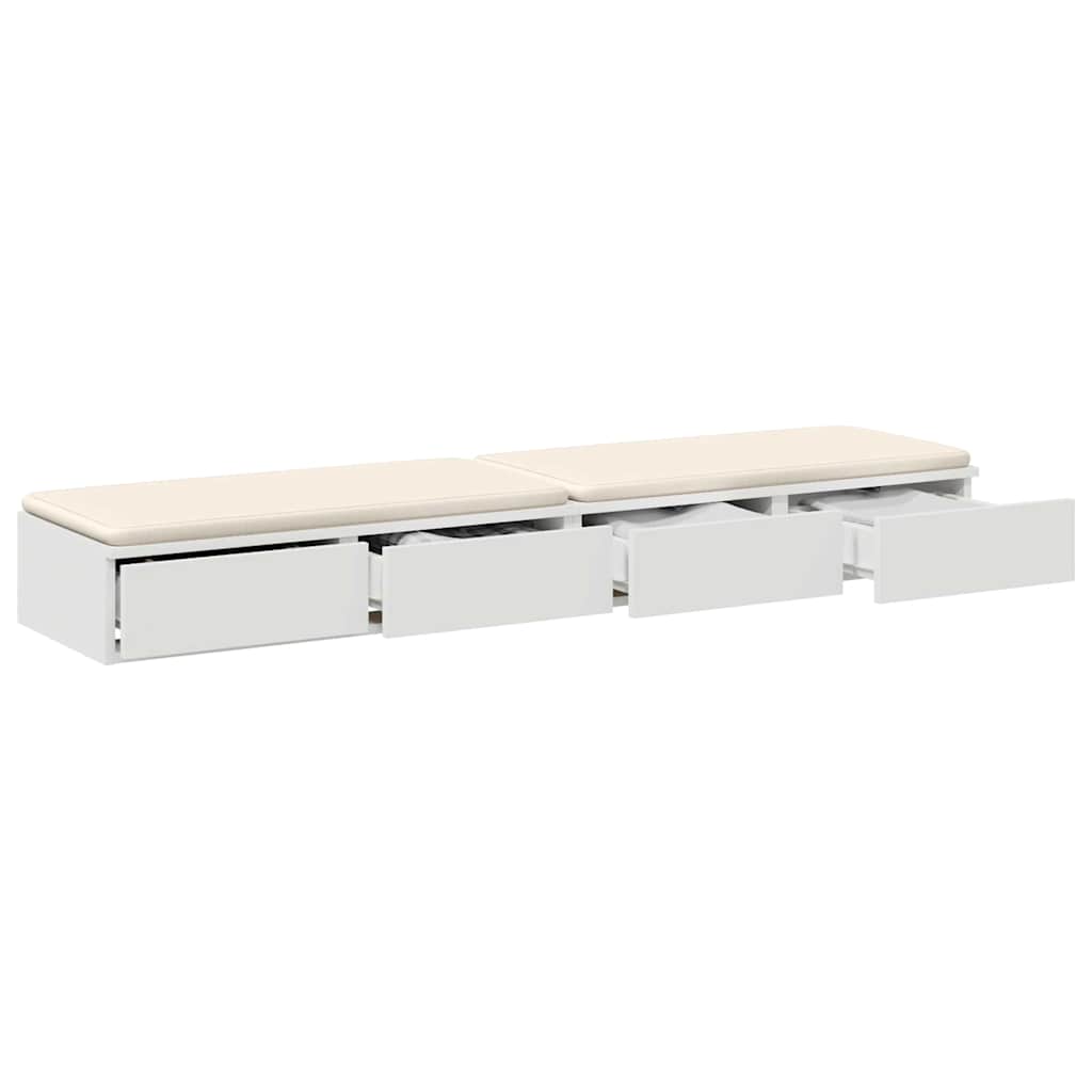 Bed Drawers White 140 x 36.5 x 16.5 cm Engineered Wood
