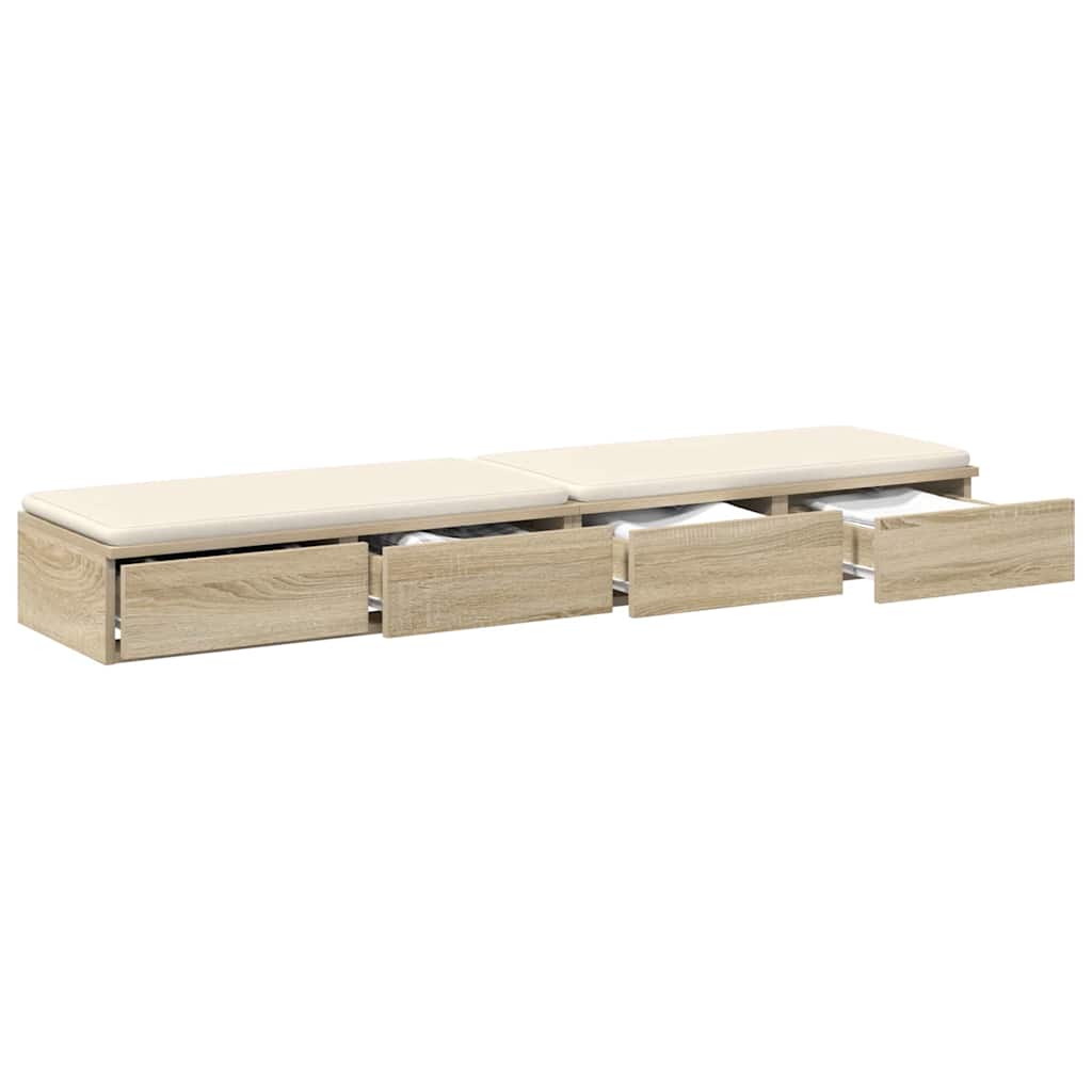 Bed Drawers Sonoma Oak 140 x 36.5 x 16.5 cm Engineered Wood