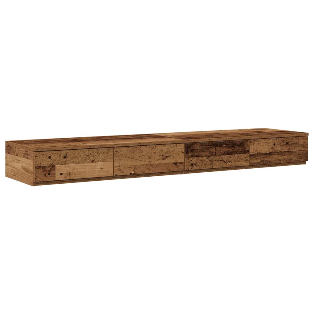 Bed Drawers Old Wood 140 x 36.5 x 16.5 cm Engineered Wood